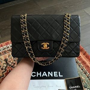 Chanel Classic Vintage Black Medium Double Flap Bag